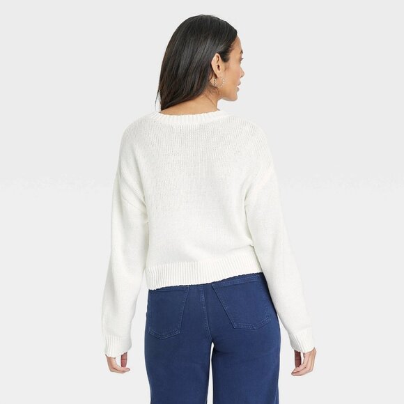 Large - Womens USA Graphic Sweater - Off-White - Grayson Threads - Picture 4 of 6